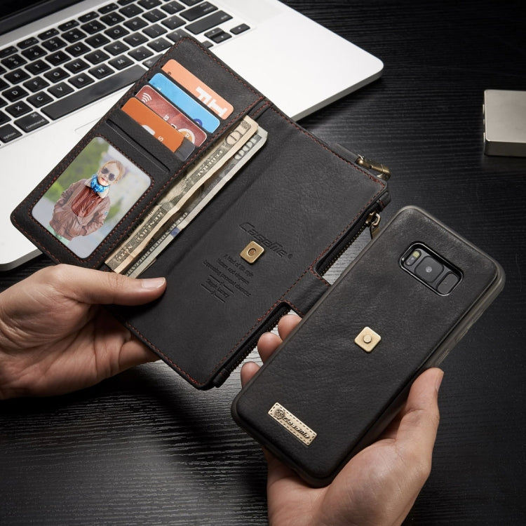 For Galaxy S8 Crazy Horse Texture Flip Detachable Back Cover Leather Case with Hook & Card Slots & Wallet & Photo Frame