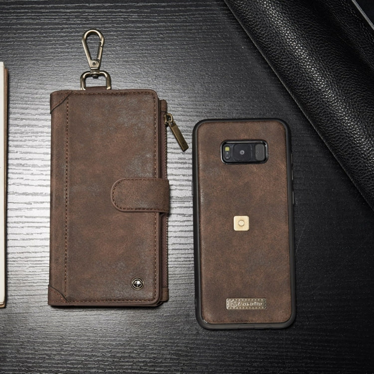 For Galaxy S8 Crazy Horse Texture Flip Detachable Back Cover Leather Case with Hook & Card Slots & Wallet & Photo Frame