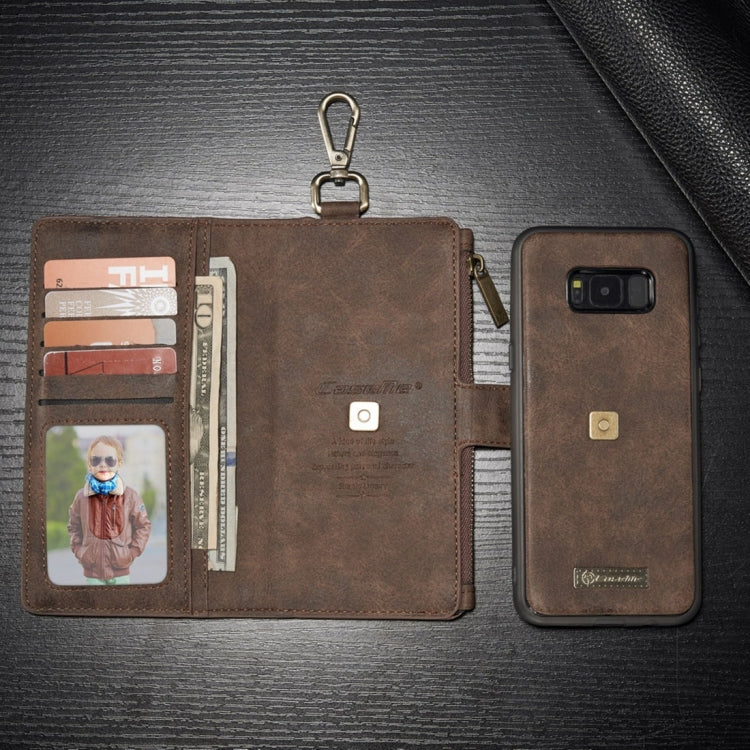 For Galaxy S8 Crazy Horse Texture Flip Detachable Back Cover Leather Case with Hook & Card Slots & Wallet & Photo Frame