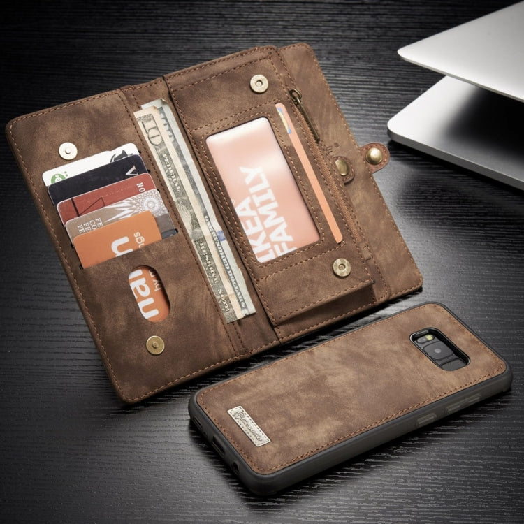 For Galaxy S8 Crazy Horse Texture Flip Detachable Back Cover Leather Case with Hook & Card Slots & Wallet & Photo Frame