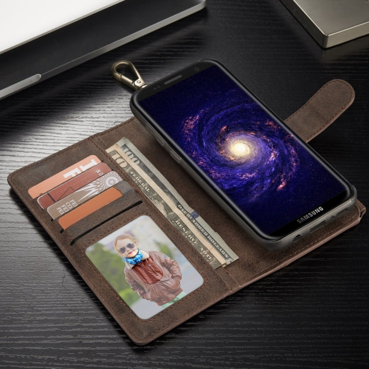 For Galaxy S8 Crazy Horse Texture Flip Detachable Back Cover Leather Case with Hook & Card Slots & Wallet & Photo Frame