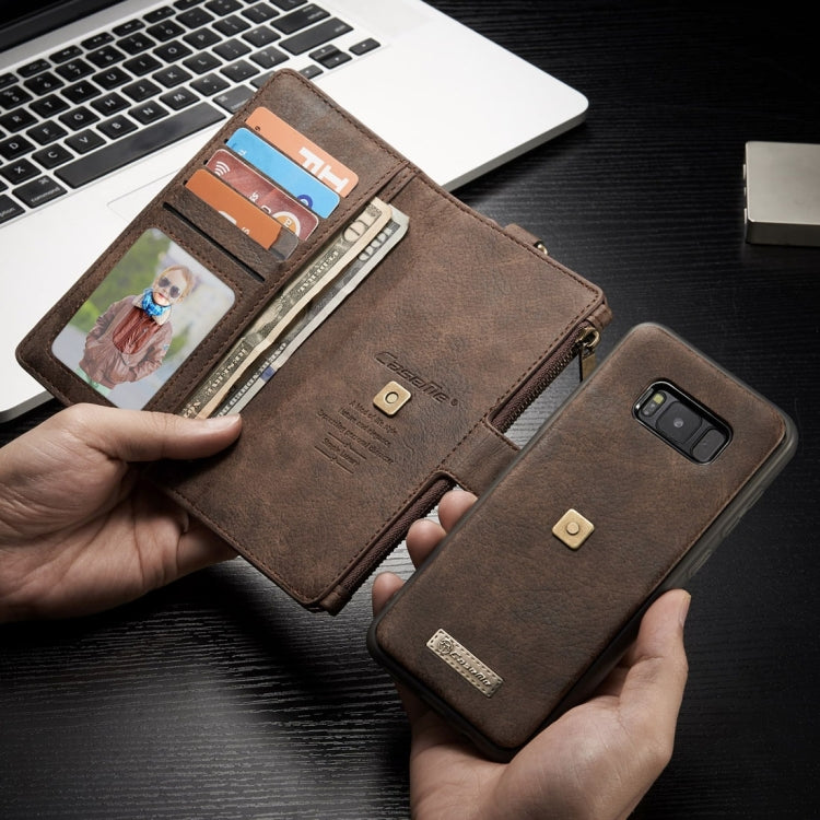 For Galaxy S8 Crazy Horse Texture Flip Detachable Back Cover Leather Case with Hook & Card Slots & Wallet & Photo Frame