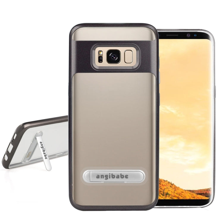 5.8 inch Color 2 in 1 (Carbon Fiber + TPU) with Holder Protective Cover Case For Galaxy S8