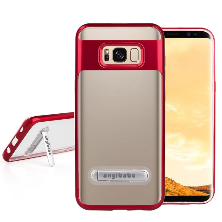 5.8 inch Color 2 in 1 (Carbon Fiber + TPU) with Holder Protective Cover Case For Galaxy S8
