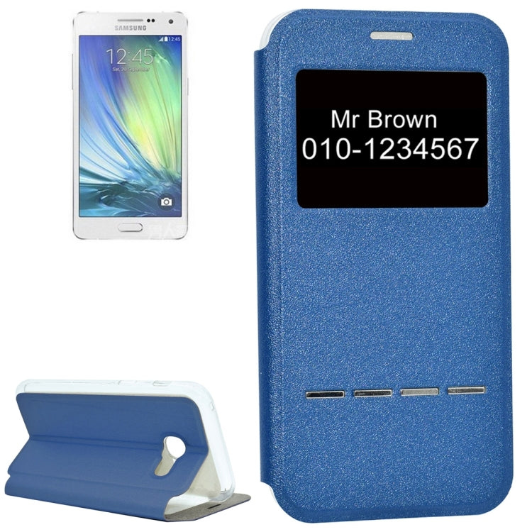 For Galaxy A3 (2017) / A320 Frosted Texture Horizontal Flip Leather Case with Call Display ID & Call Answer Window & Holder