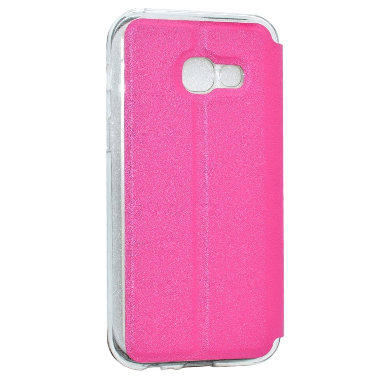 For Galaxy A3 (2017) / A320 Frosted Texture Horizontal Flip Leather Case with Call Display ID & Call Answer Window & Holder