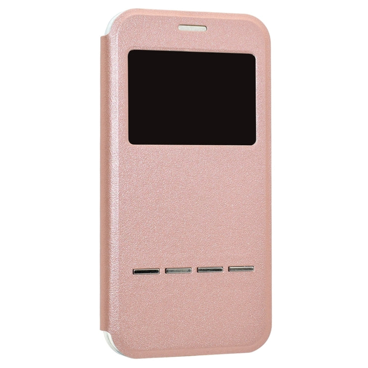 For Galaxy A3 (2017) / A320 Frosted Texture Horizontal Flip Leather Case with Call Display ID & Call Answer Window & Holder