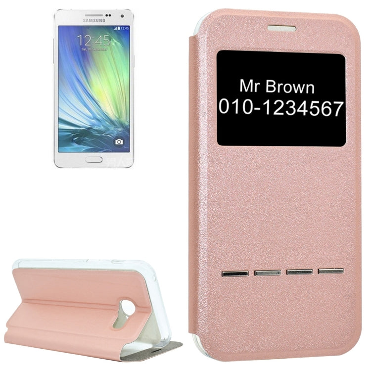 For Galaxy A3 (2017) / A320 Frosted Texture Horizontal Flip Leather Case with Call Display ID & Call Answer Window & Holder