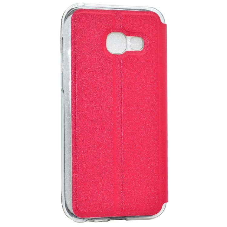 For Galaxy A3 (2017) / A320 Frosted Texture Horizontal Flip Leather Case with Call Display ID & Call Answer Window & Holder