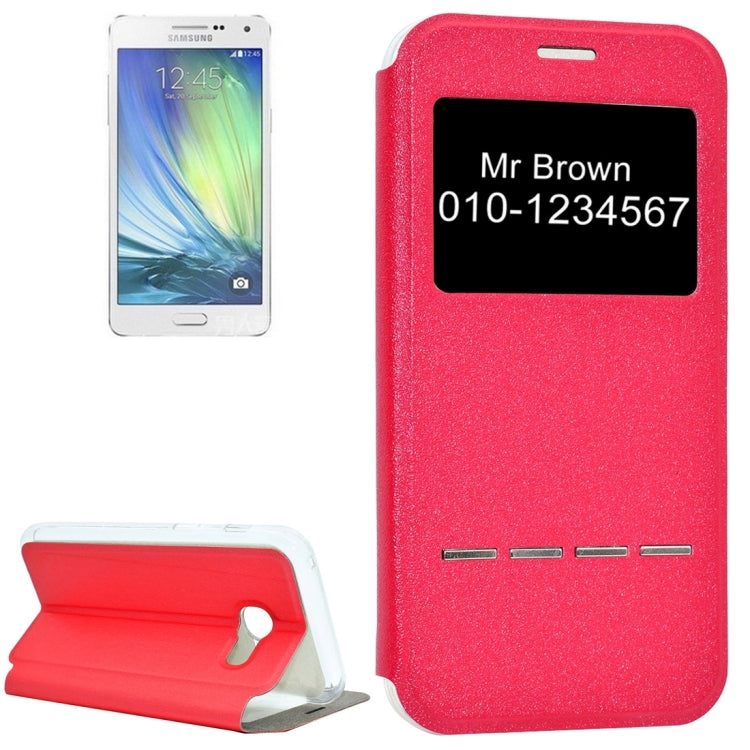 For Galaxy A3 (2017) / A320 Frosted Texture Horizontal Flip Leather Case with Call Display ID & Call Answer Window & Holder