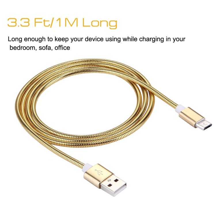 1m Micro USB to USB 2.0 Flexible Metal Data Sync Charging Cable