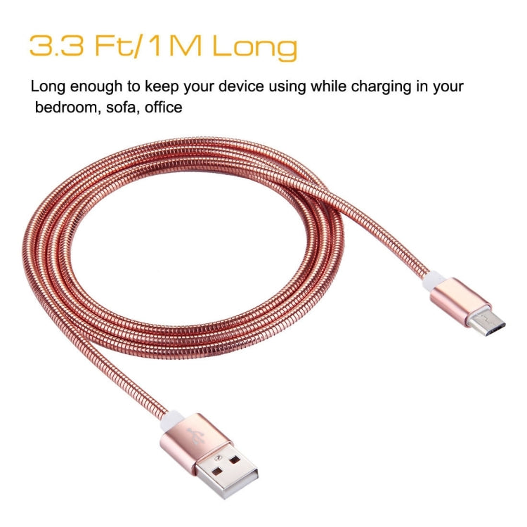 1m Micro USB to USB 2.0 Flexible Metal Data Sync Charging Cable