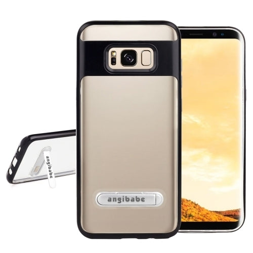 For Galaxy S8 + / G955 6.2 inch Color 2 in 1 (Carbon Fiber + TPU) with Holder Protective Cover Case