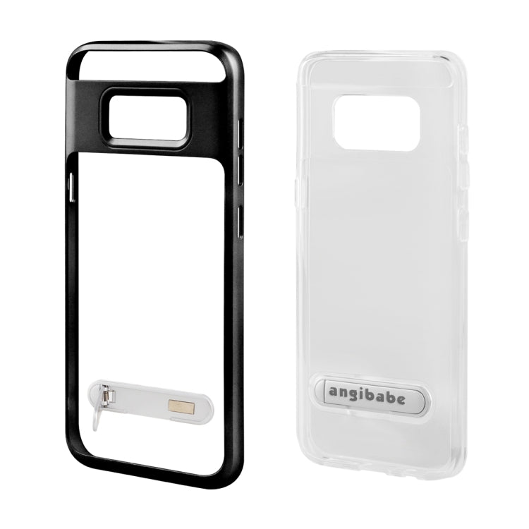 For Galaxy S8 + / G955 6.2 inch Color 2 in 1 (Carbon Fiber + TPU) with Holder Protective Cover Case