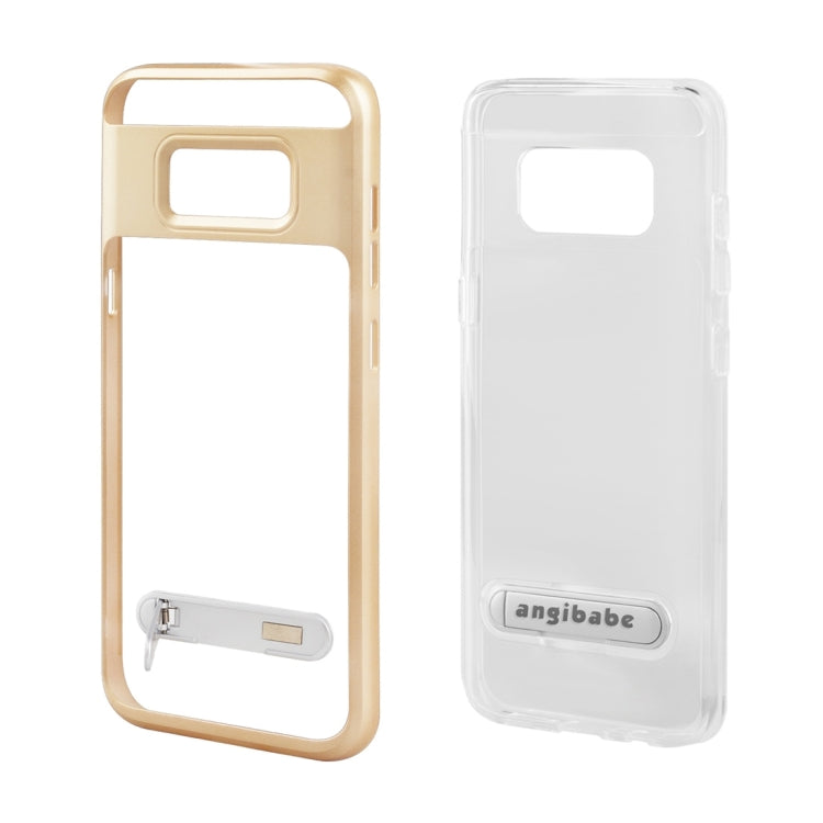 For Galaxy S8 + / G955 6.2 inch Color 2 in 1 (Carbon Fiber + TPU) with Holder Protective Cover Case
