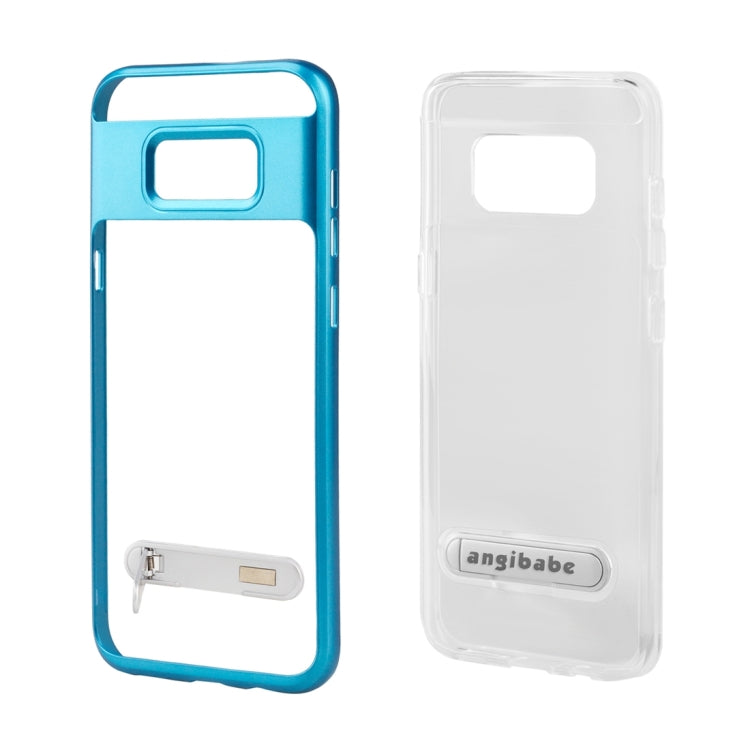 For Galaxy S8 + / G955 6.2 inch Color 2 in 1 (Carbon Fiber + TPU) with Holder Protective Cover Case