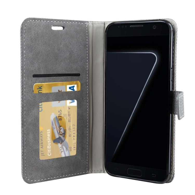 For Galaxy S8 Contrast Color Retro Denim Texture Style Horizontal Flip Leather Case with Holder & Card Slots