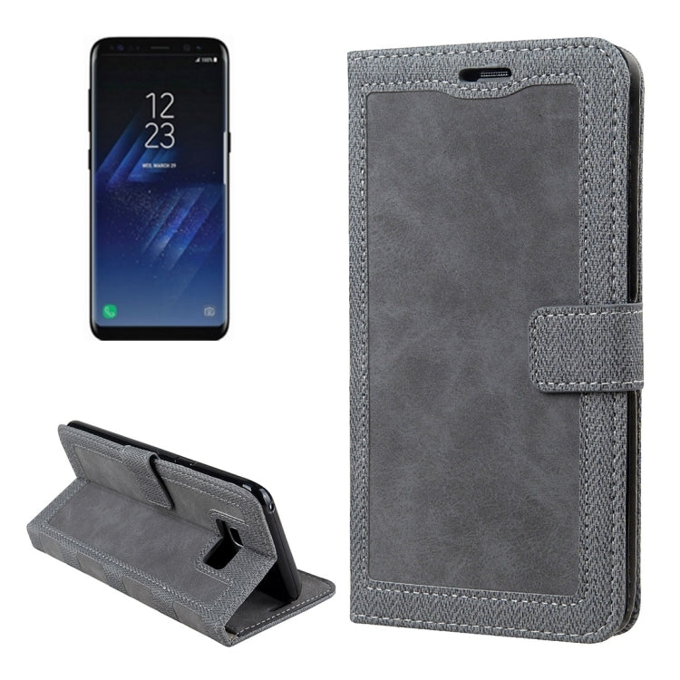 For Galaxy S8 Contrast Color Retro Denim Texture Style Horizontal Flip Leather Case with Holder & Card Slots