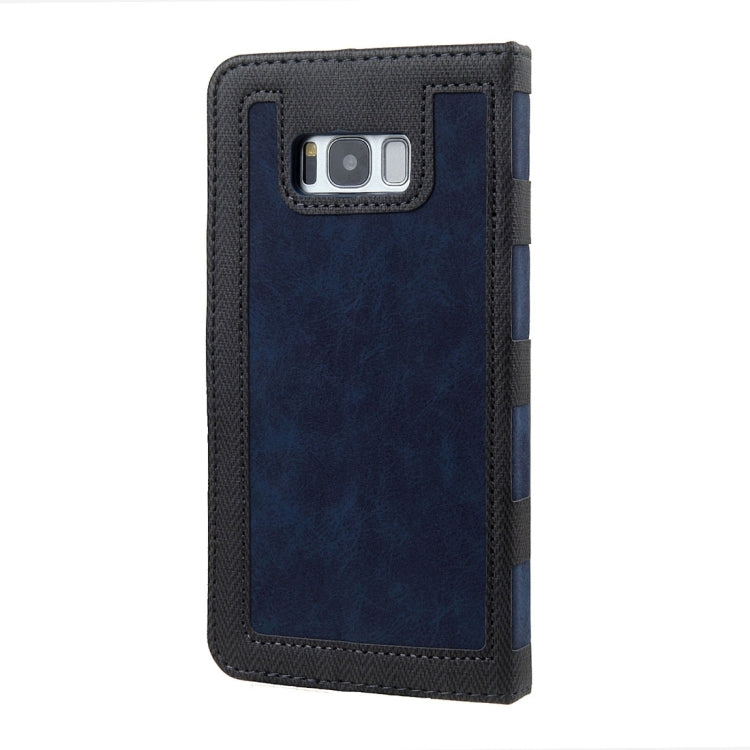 For Galaxy S8 Contrast Color Retro Denim Texture Style Horizontal Flip Leather Case with Holder & Card Slots