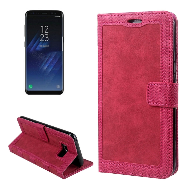 For Galaxy S8 Contrast Color Retro Denim Texture Style Horizontal Flip Leather Case with Holder & Card Slots