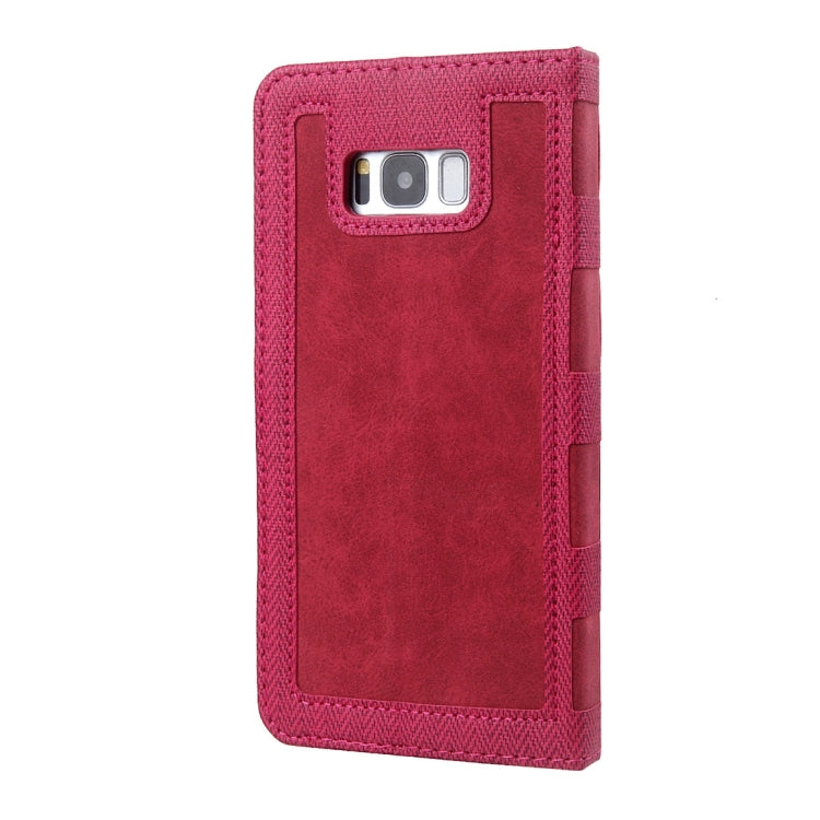 For Galaxy S8 Contrast Color Retro Denim Texture Style Horizontal Flip Leather Case with Holder & Card Slots