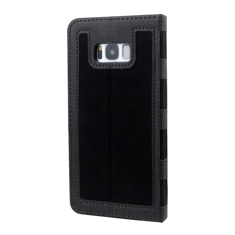 For Galaxy S8 + / G955 Contrast Color Retro Denim Texture Style Horizontal Flip Leather Case with Holder & Card Slots