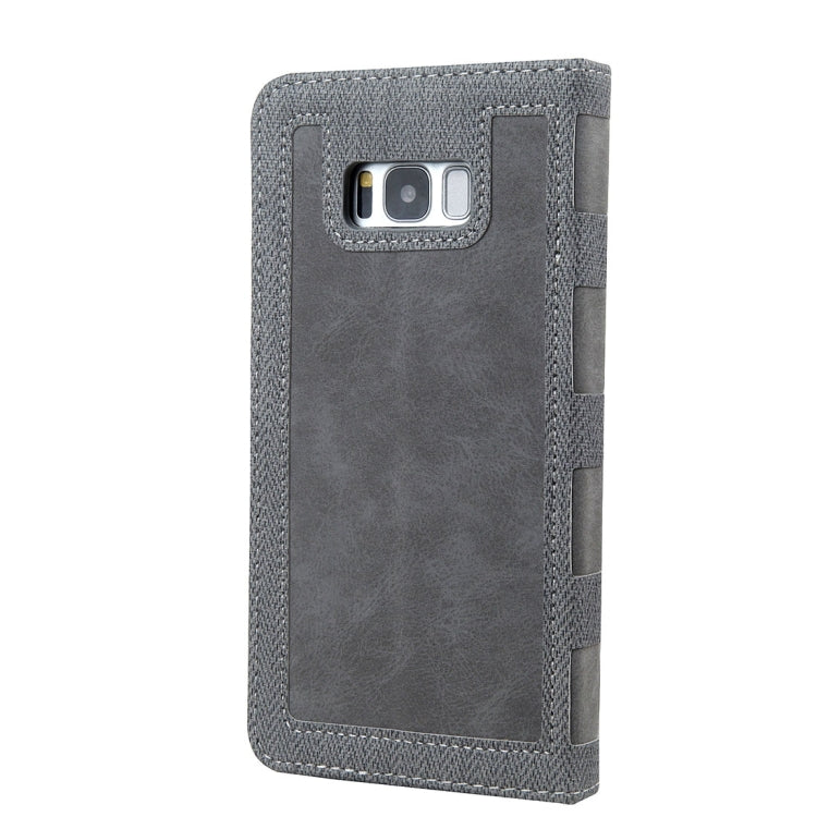 For Galaxy S8 + / G955 Contrast Color Retro Denim Texture Style Horizontal Flip Leather Case with Holder & Card Slots