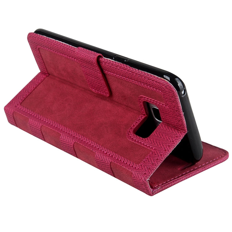For Galaxy S8 + / G955 Contrast Color Retro Denim Texture Style Horizontal Flip Leather Case with Holder & Card Slots
