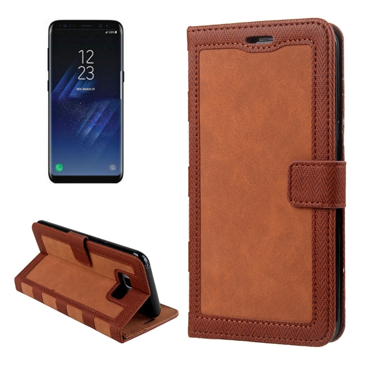 For Galaxy S8 + / G955 Contrast Color Retro Denim Texture Style Horizontal Flip Leather Case with Holder & Card Slots