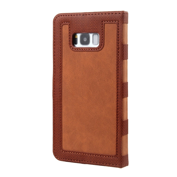 For Galaxy S8 + / G955 Contrast Color Retro Denim Texture Style Horizontal Flip Leather Case with Holder & Card Slots