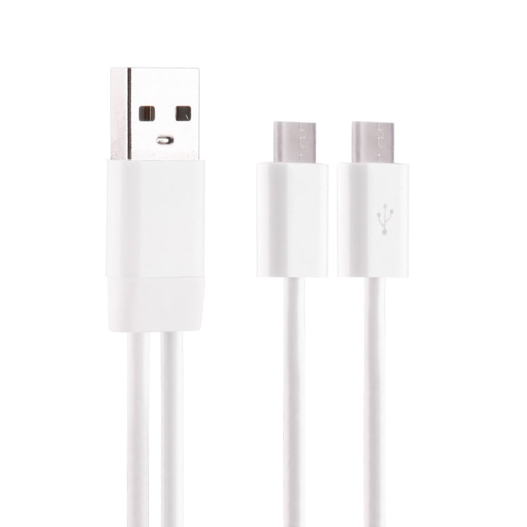 1m 2 Micro USB Ports to USB 2.0 Sync Data / Charger Spring Coiled Cable, For Samsung, HTC, LG, Sony, Huawei, Lenovo, Xiaomi and other Smartphones(White)