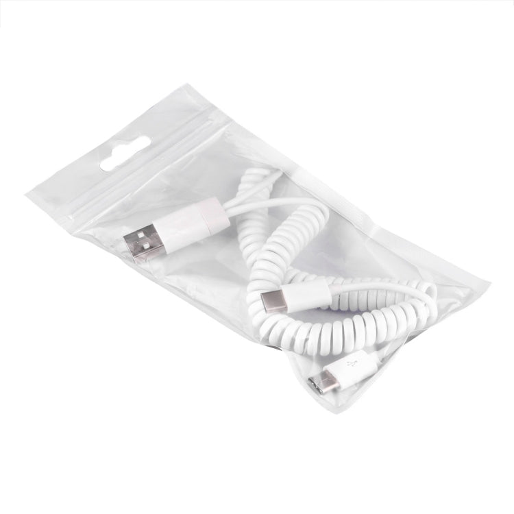 1m 2 USB-C / Type-C Ports to USB 2.0 Sync Data / Charger Spring Coiled Cable, For Galaxy S8 & S8 + / LG G6 / Huawei P10 & P10 Plus / Xiaomi Mi6 & Max 2 and other Smartphones(White)