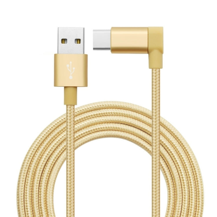 1.2m 2A 90 Copper Wires Woven Elbow USB-C / Type-C 3.1 to USB 2.0 Data / Charger Cable