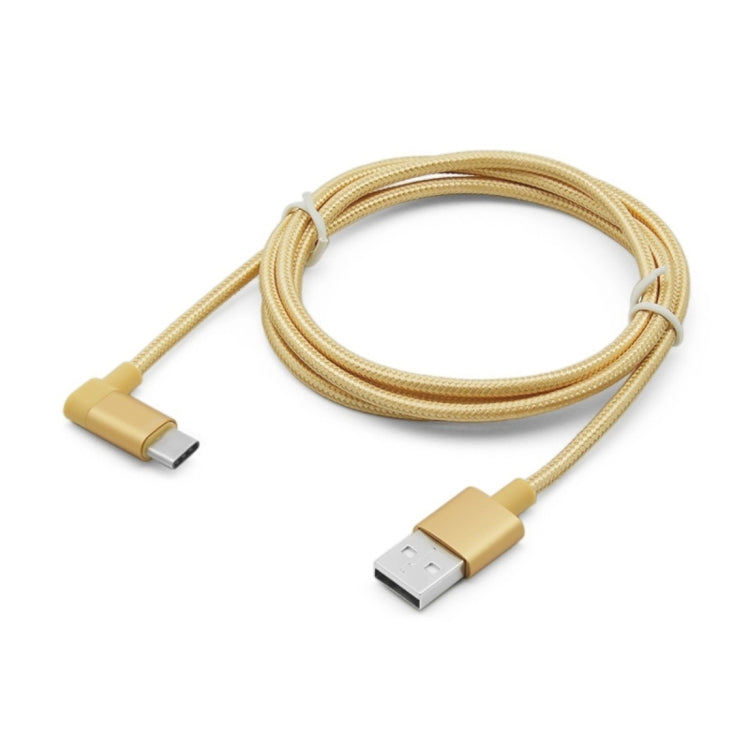 1.2m 2A 90 Copper Wires Woven Elbow USB-C / Type-C 3.1 to USB 2.0 Data / Charger Cable