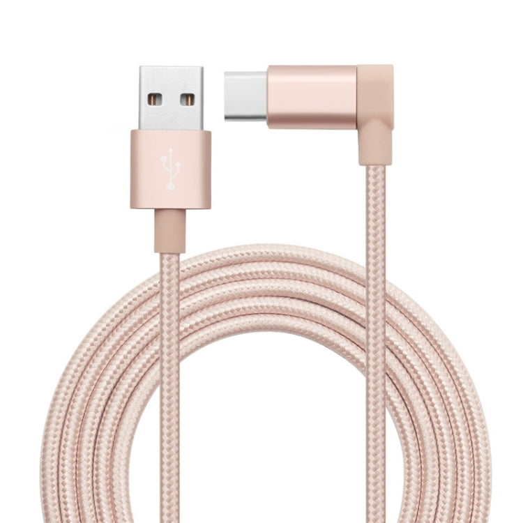 1.2m 2A 90 Copper Wires Woven Elbow USB-C / Type-C 3.1 to USB 2.0 Data / Charger Cable