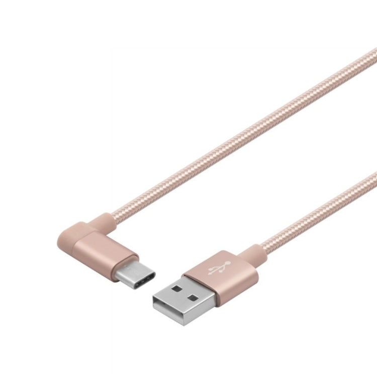 1.2m 2A 90 Copper Wires Woven Elbow USB-C / Type-C 3.1 to USB 2.0 Data / Charger Cable
