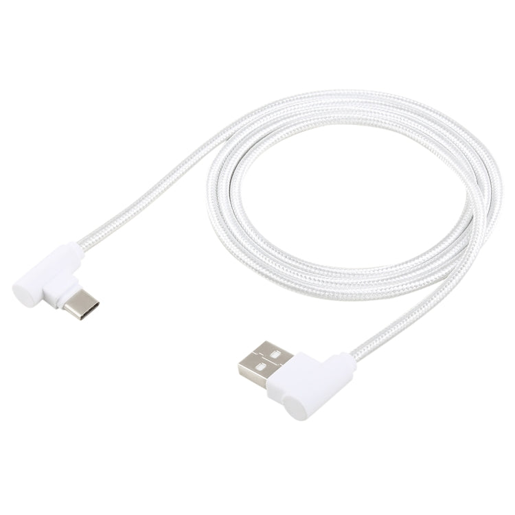 1.2m 2A 90 Copper Wires Woven Elbow USB-C / Type-C 3.1 to USB 2.0 Data / Charger Cable