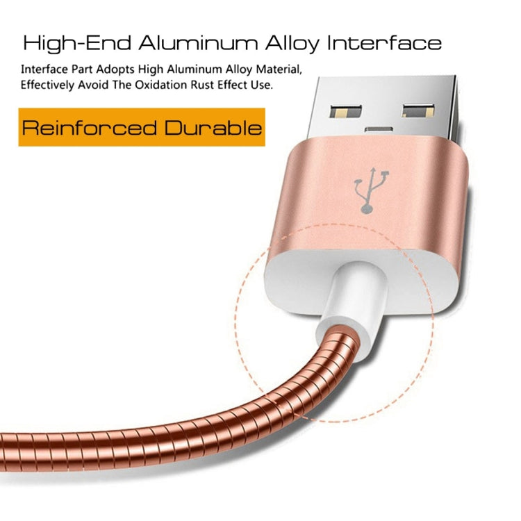 1m USB-C / Type-C 3.1 Male to USB 2.0 Male Data Sync Charging Metal Wire Spring Cable, For Galaxy S8 & S8 + / LG G6 / Huawei P10 & P10 Plus / Xiaomi Mi6 & Max 2 and other Smartphones