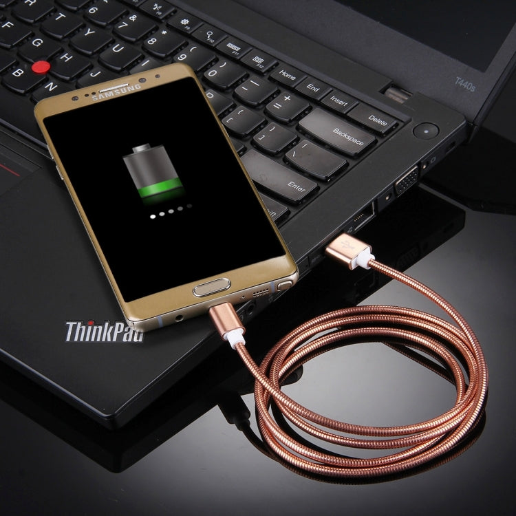 1m USB-C / Type-C 3.1 Male to USB 2.0 Male Data Sync Charging Metal Wire Spring Cable, For Galaxy S8 & S8 + / LG G6 / Huawei P10 & P10 Plus / Xiaomi Mi6 & Max 2 and other Smartphones