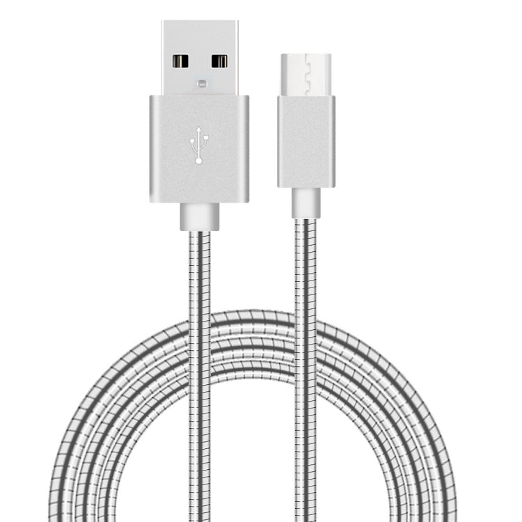 1m USB-C / Type-C 3.1 Male to USB 2.0 Male Data Sync Charging Metal Wire Spring Cable, For Galaxy S8 & S8 + / LG G6 / Huawei P10 & P10 Plus / Xiaomi Mi6 & Max 2 and other Smartphones