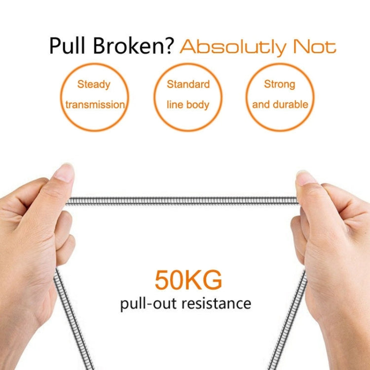 1m USB-C / Type-C 3.1 Male to USB 2.0 Male Data Sync Charging Metal Wire Spring Cable, For Galaxy S8 & S8 + / LG G6 / Huawei P10 & P10 Plus / Xiaomi Mi6 & Max 2 and other Smartphones