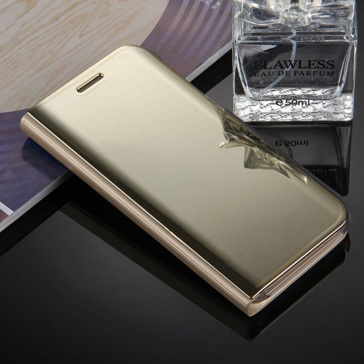 For Galaxy A3 (2017) / A320 Electroplating Mirror Horizontal Flip Leather Case with Holder