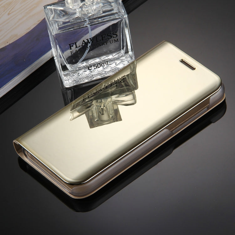 For Galaxy A3 (2017) / A320 Electroplating Mirror Horizontal Flip Leather Case with Holder