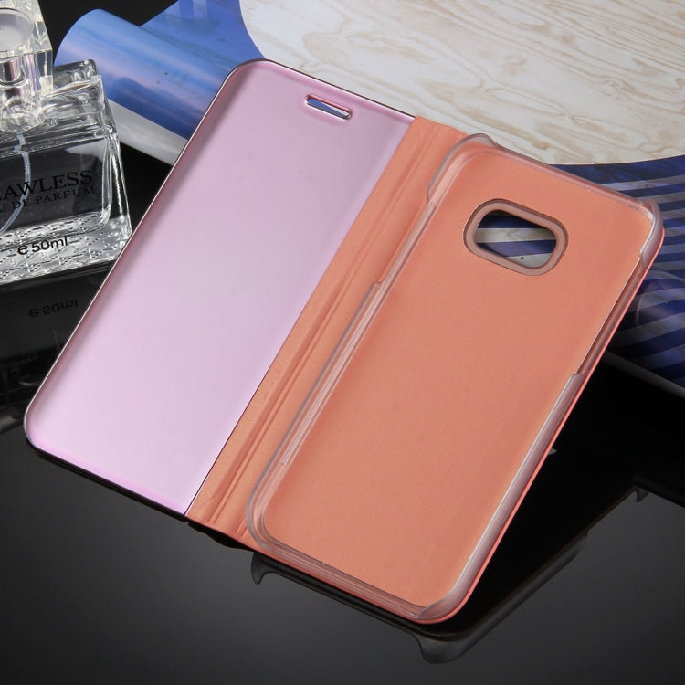 For Galaxy A3 (2017) / A320 Electroplating Mirror Horizontal Flip Leather Case with Holder