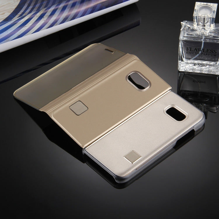 For Galaxy A7 (2017) / A720 Electroplating Mirror Horizontal Flip Leather Case with Holder