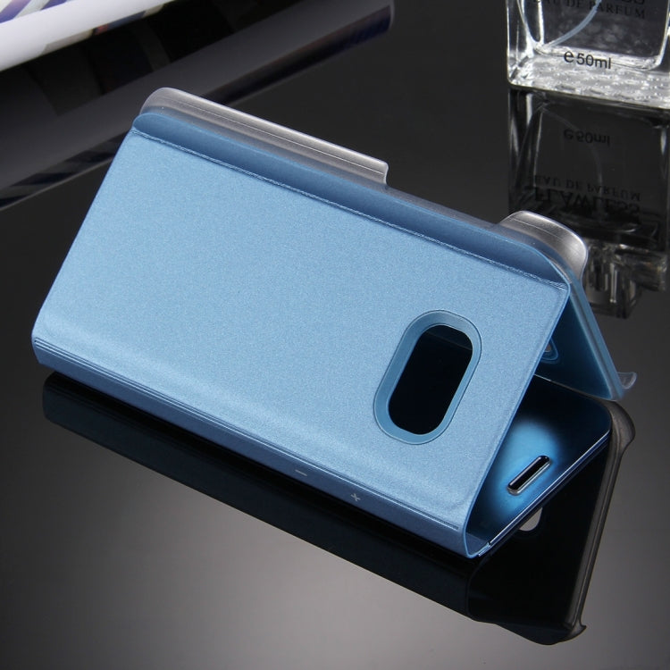 For Galaxy A7 (2017) / A720 Electroplating Mirror Horizontal Flip Leather Case with Holder