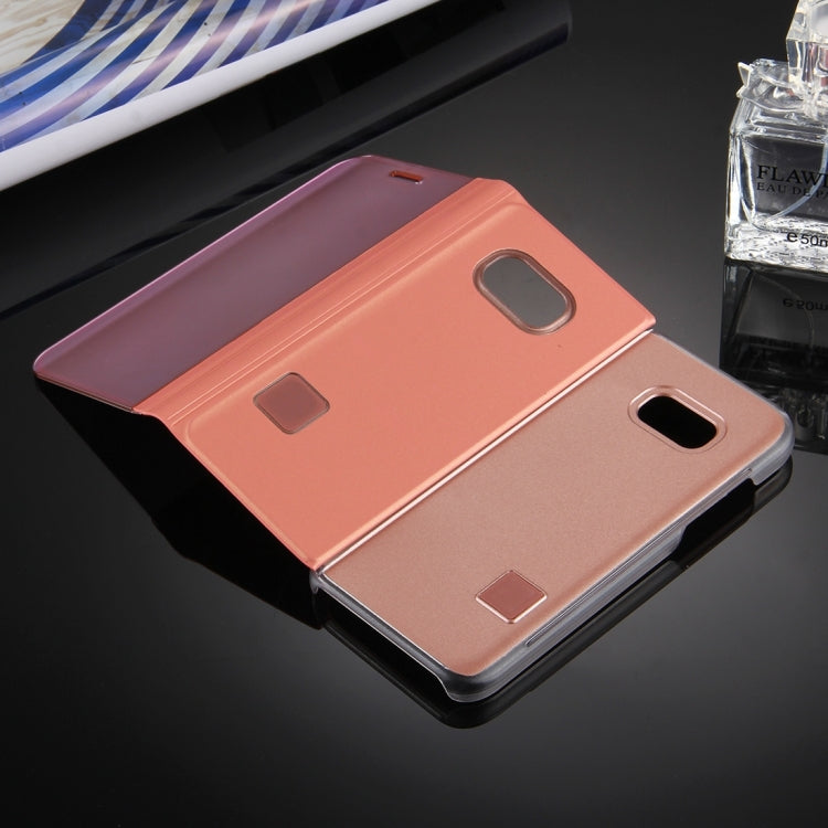 For Galaxy A7 (2017) / A720 Electroplating Mirror Horizontal Flip Leather Case with Holder