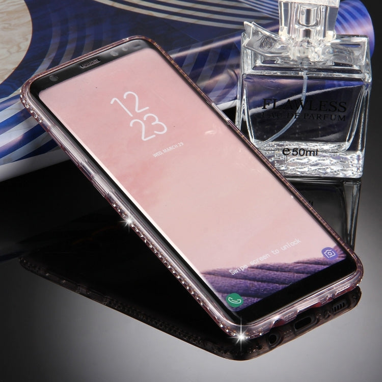 For Galaxy S8 Diamond Encrusted Transparent Soft TPU Protective Back Cover Case (Pink)