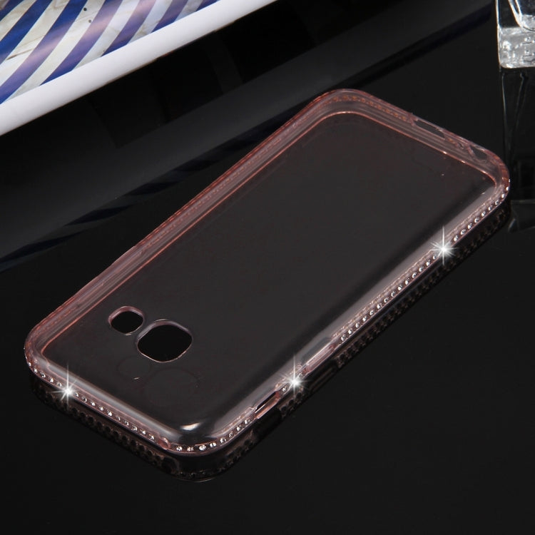 For Galaxy A5 (2017) Diamond Encrusted Transparent Soft TPU Protective Back Cover Case
