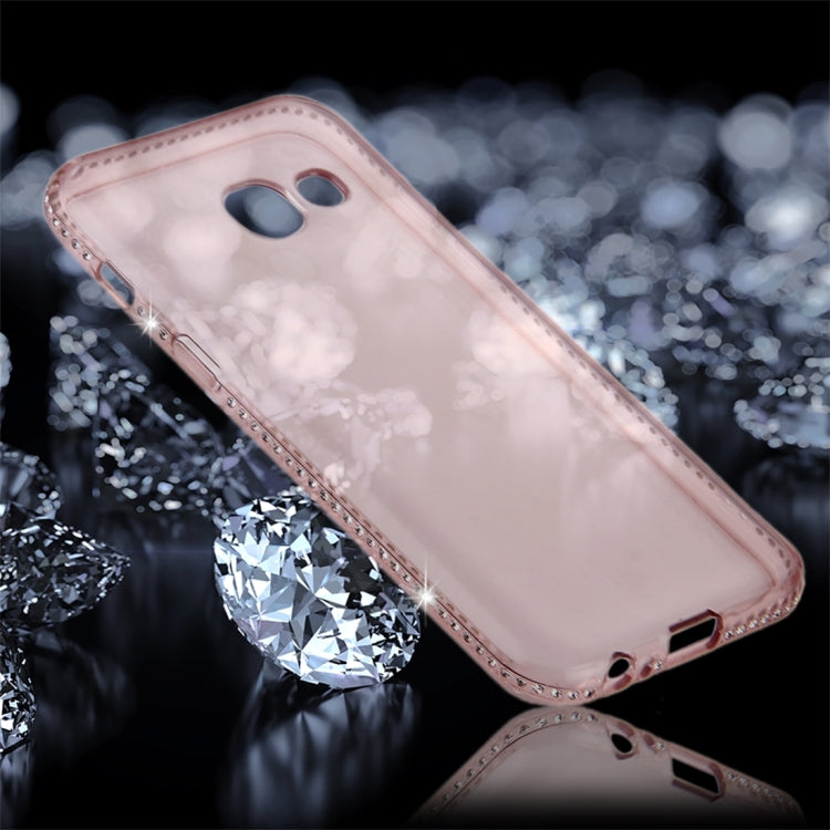 For Galaxy A5 (2017) Diamond Encrusted Transparent Soft TPU Protective Back Cover Case